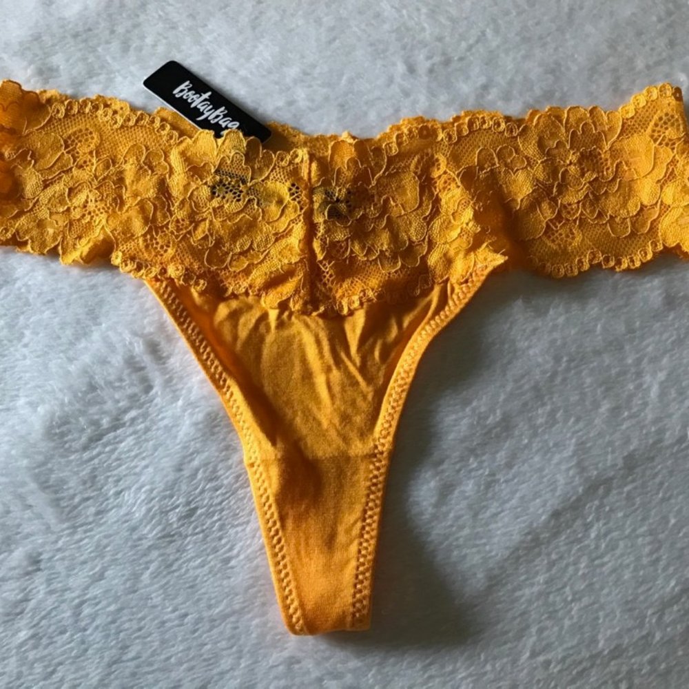 🌻NWT Marigold Orange Bootay Bag Lace Thong